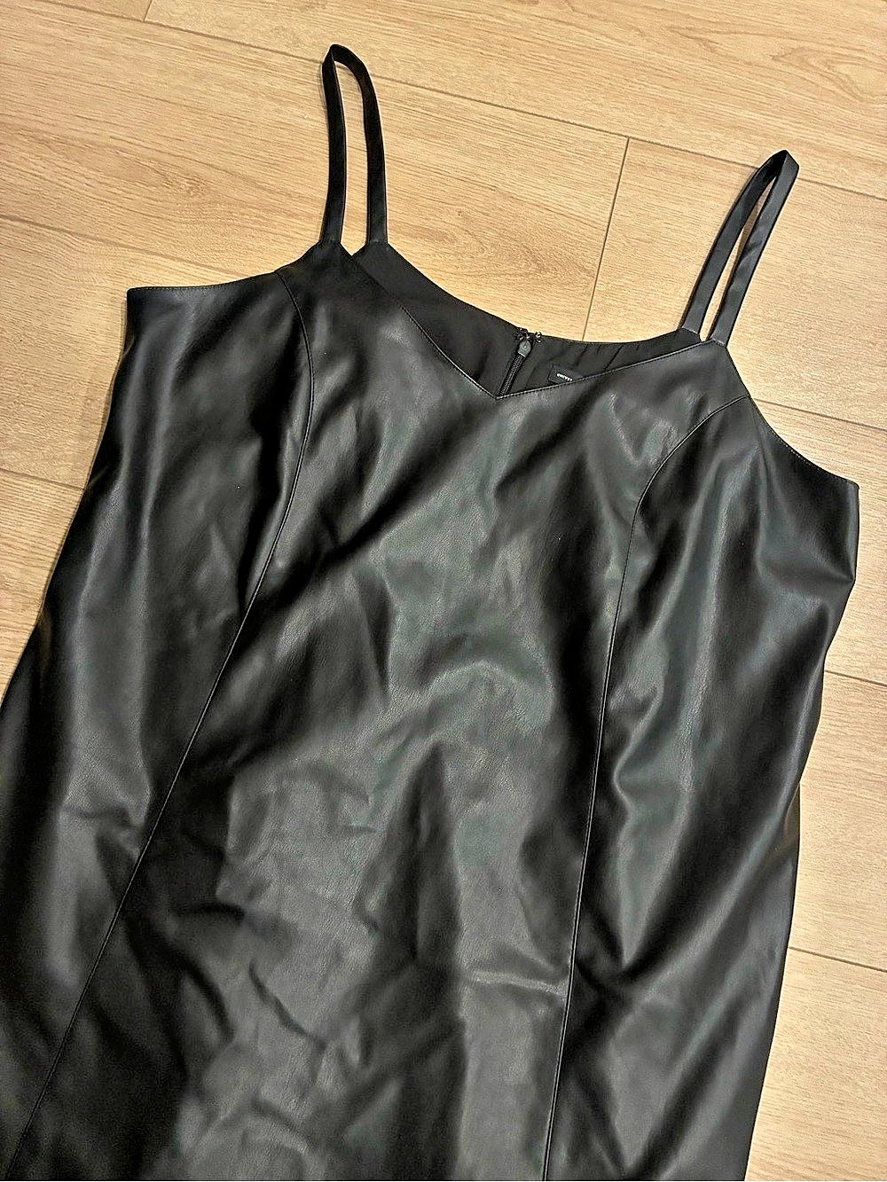 Universal Standard Women’s Vegan Leather Slip Dress Shift Mini Size M/2X